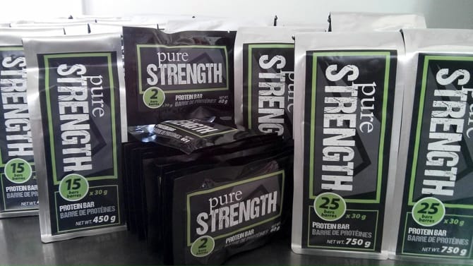 Pure Strength bars packaging